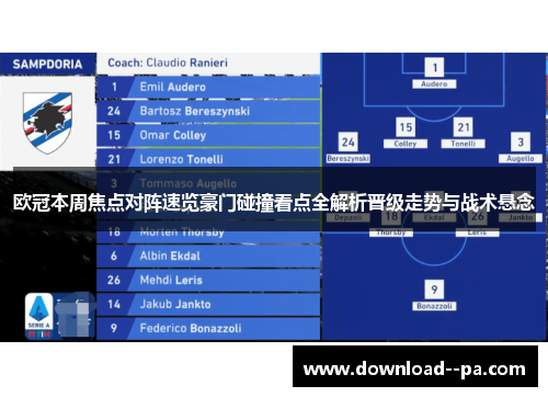欧冠本周焦点对阵速览豪门碰撞看点全解析晋级走势与战术悬念 欧冠本周焦点对阵速览豪门碰撞看点全解析晋级走势与战术悬念